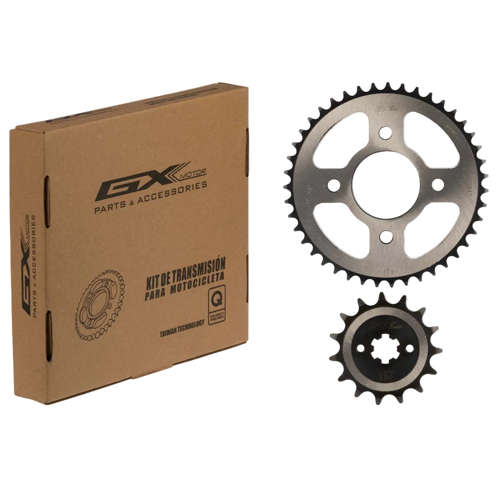 kit Sprocket-Piñon negro 43T/15T Pulsar 135/125 NS GX Motor