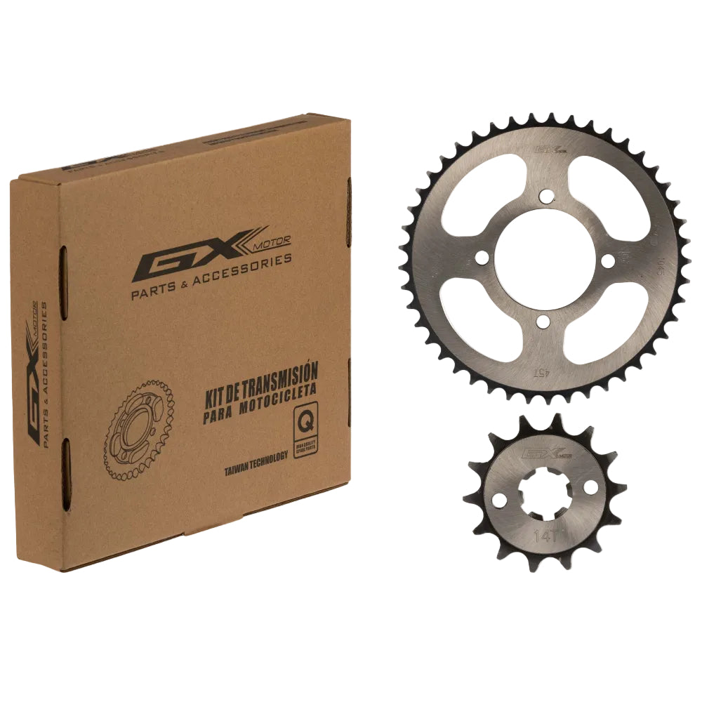 Kit Sprocket-Piñón negro 45T/14T Libero 110-125/YBR GX Motor