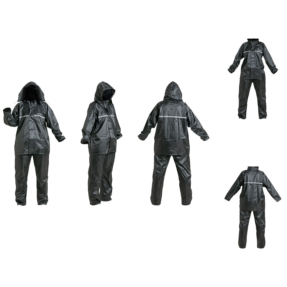Impermeable Pantalón-Chaqueta Con Reflectivo Negro GX Motor