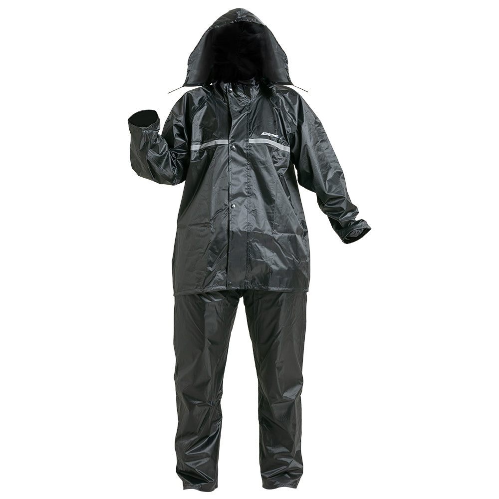 Impermeable Pantalón-Chaqueta Con Reflectivo Negro GX Motor