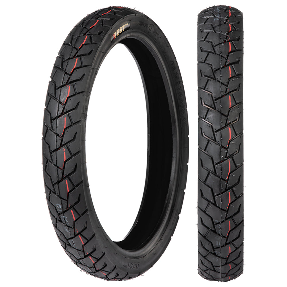 Llanta Best Tire 80/90-17 DX-069 TL Trasera Doble Propósito