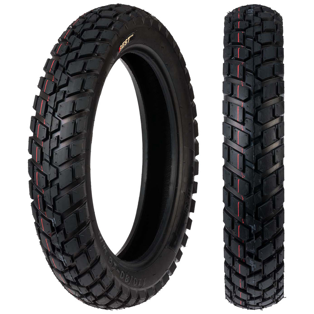 Llanta Best Tire 110/90-17 DX-025 TL Trasera Doble Propósito