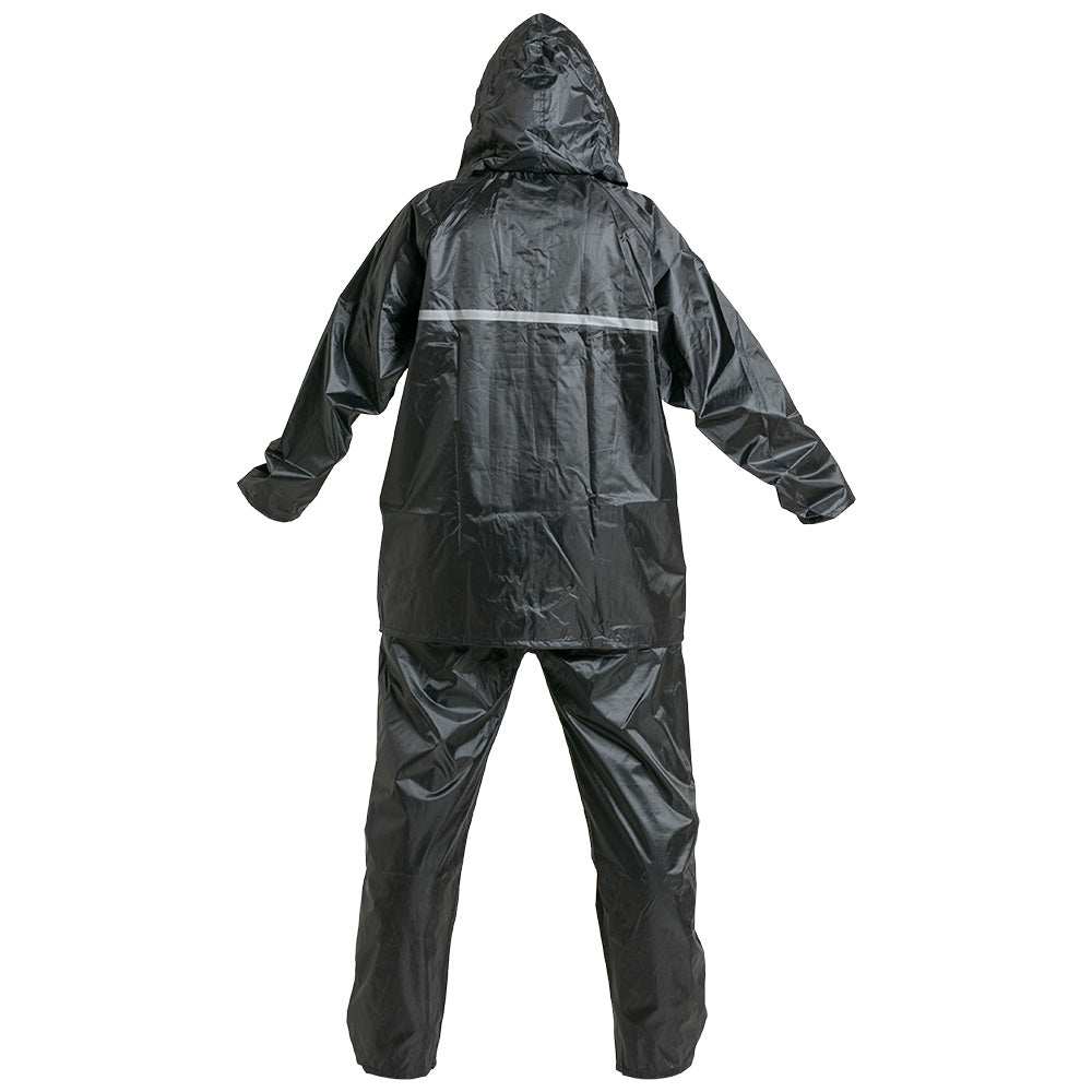 Impermeable Pantalón-Chaqueta Con Reflectivo Negro GX Motor