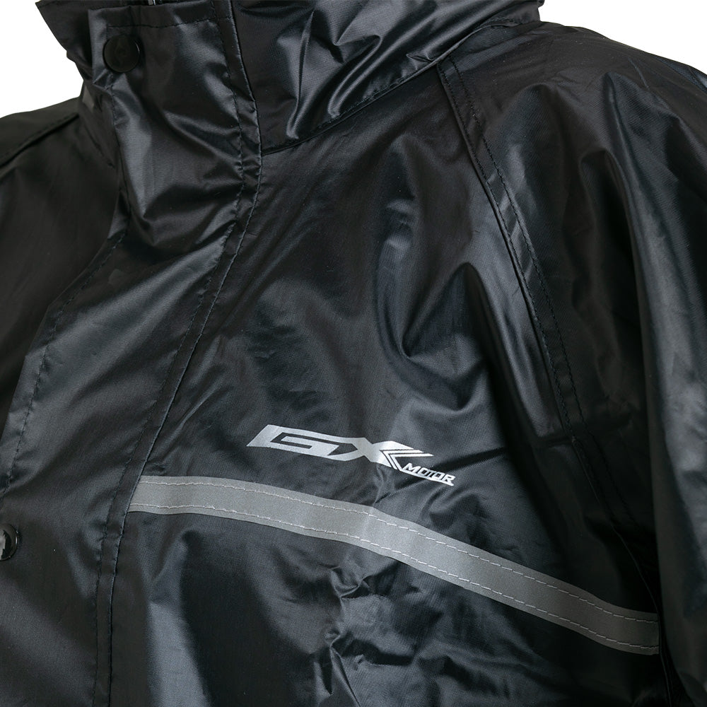 Impermeable Pantalón-Chaqueta Con Reflectivo Negro GX Motor