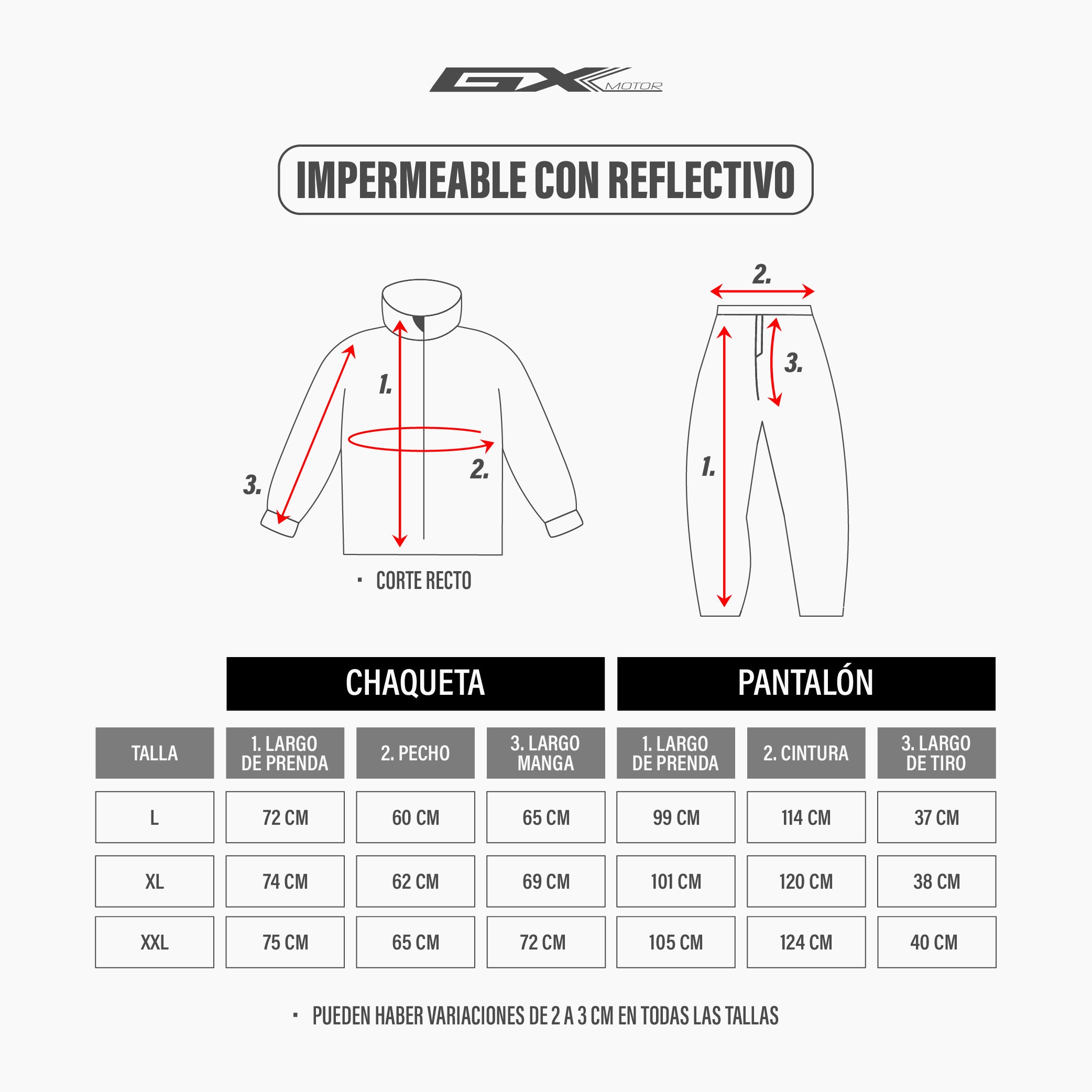 Impermeable Pantalón-Chaqueta Con Reflectivo Negro GX Motor