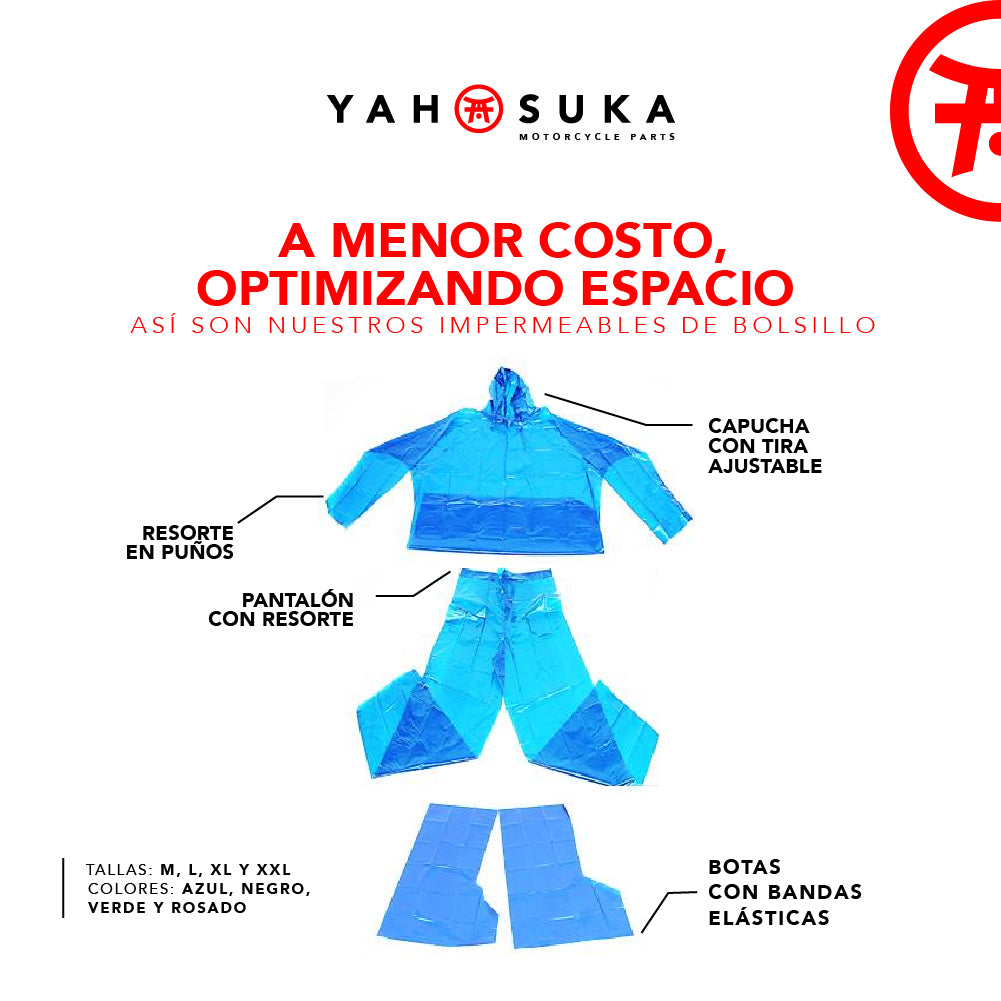 Impermeable plástico Rosado con reflectivo Yahosuka